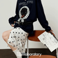 Casual Printed Long-Sleeve T-Shirt / A-line Mini Skirt LLA0664