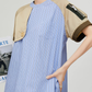 Mixed Material Docking Balloon Dress FER0357