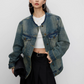 Collarless Short Denim Jacket JLC0005