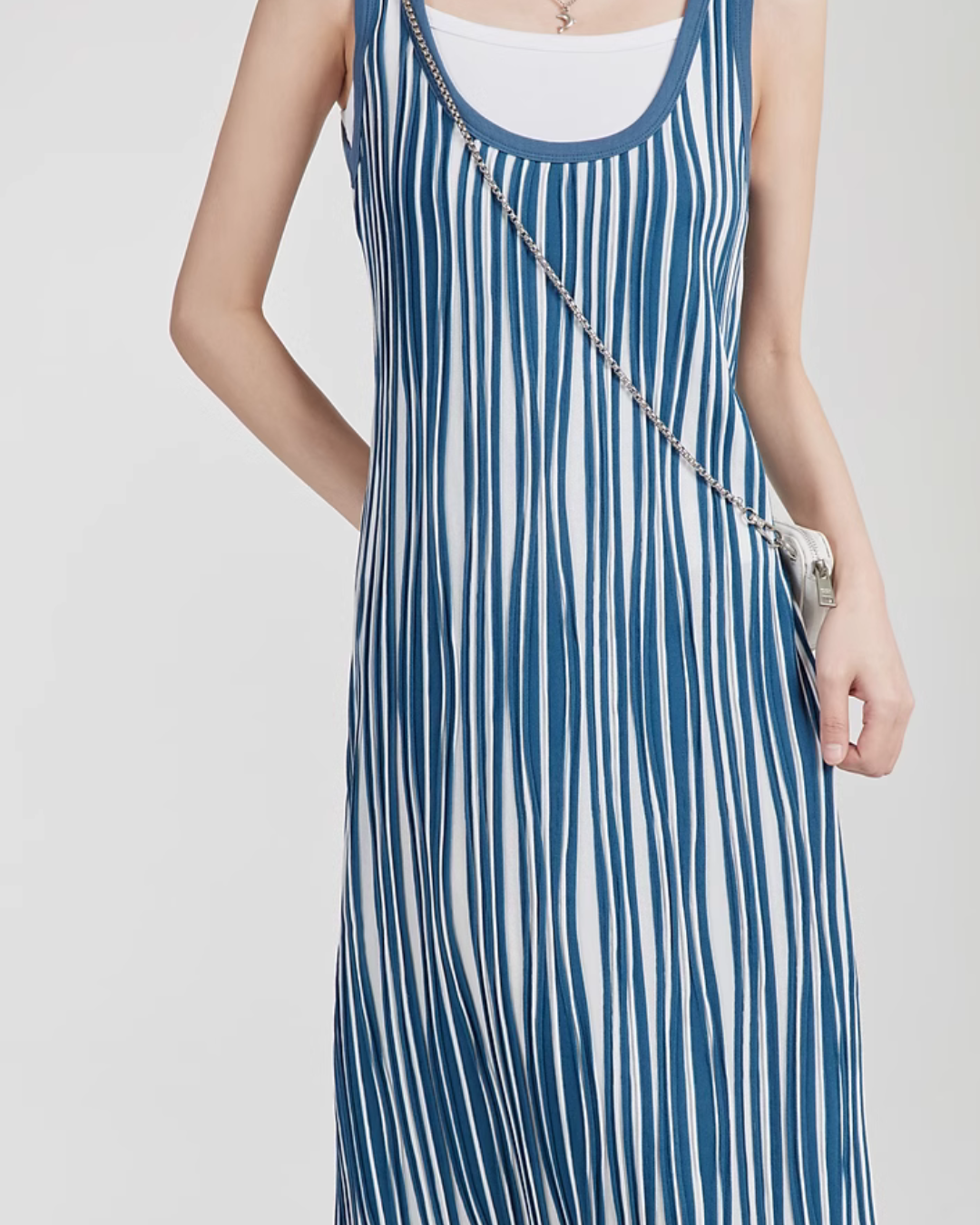 Striped Knitted Slip Dress LLA0105