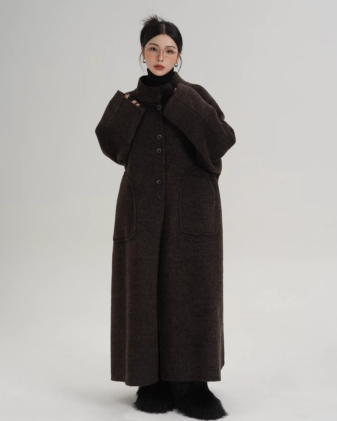 Scarf Long Wool Coat SRS0408