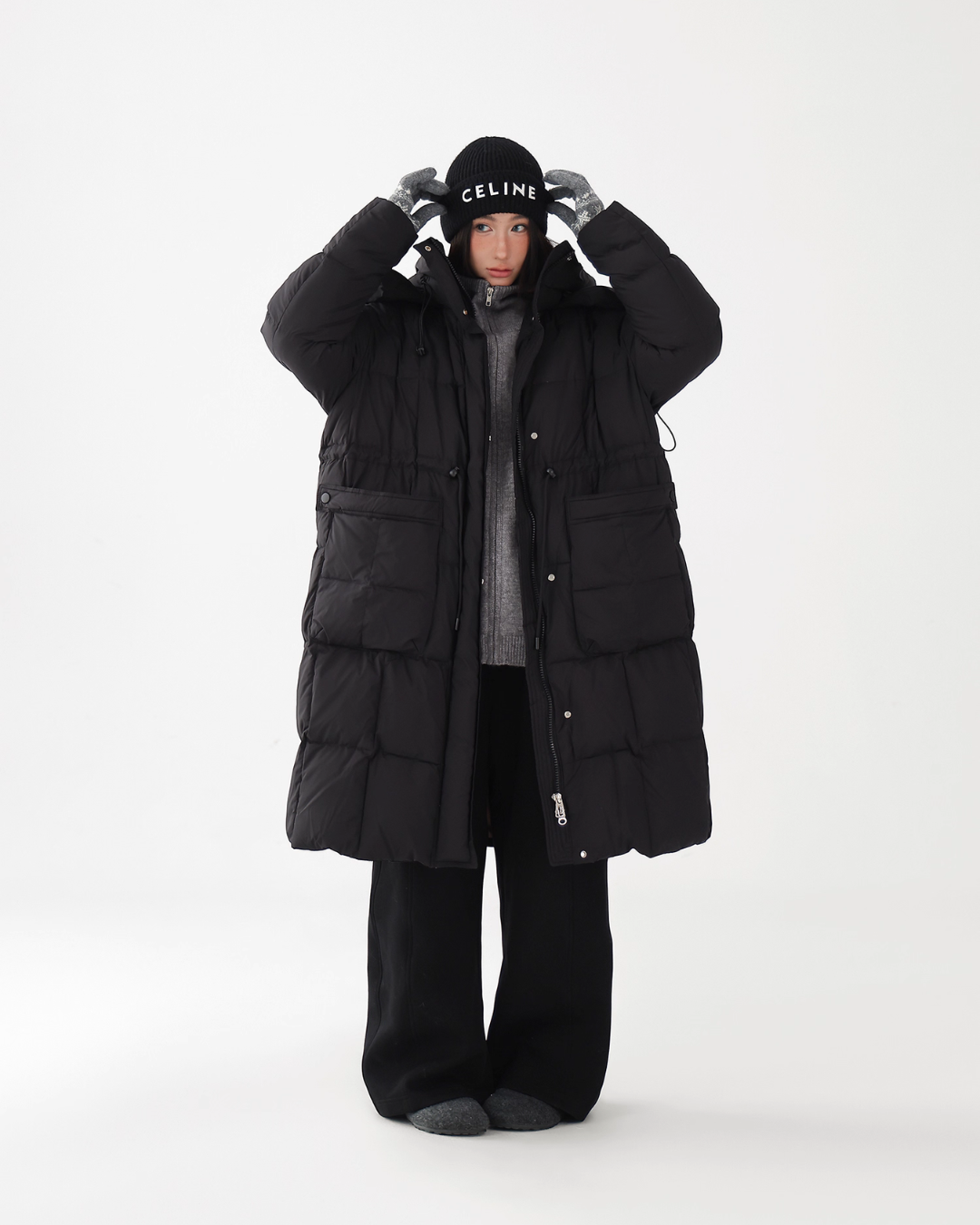 Stand Collar Down Long Coat ACS0331