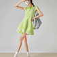 Green Striped Flare Mini Dress FER0081