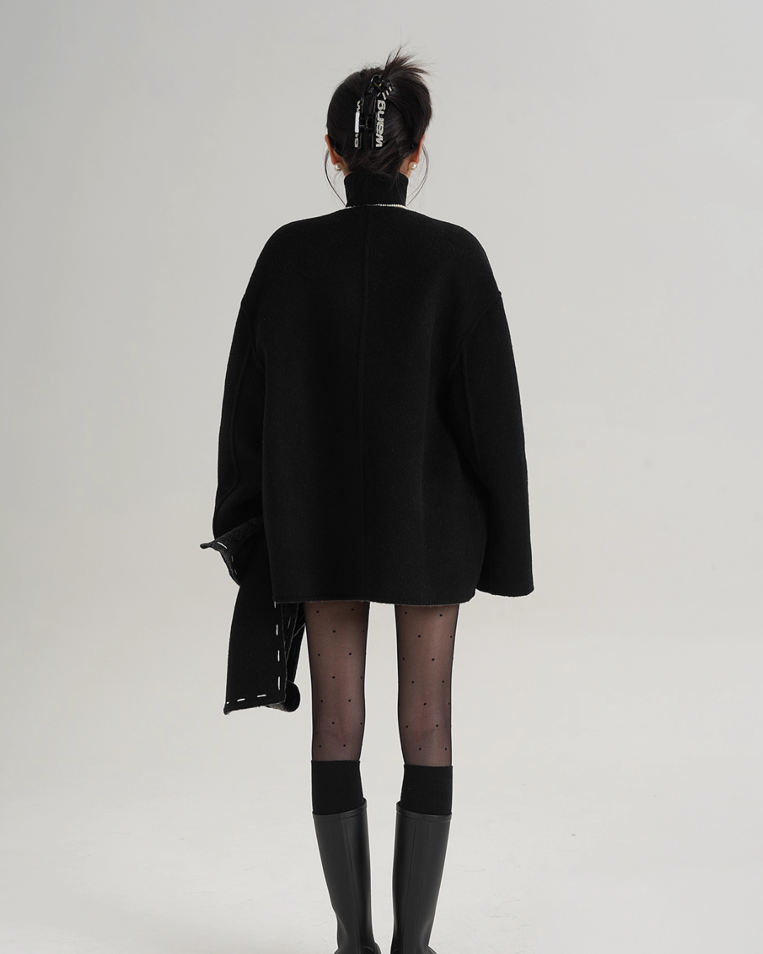 Scarf Mid-Length Wool Coat SRS0383