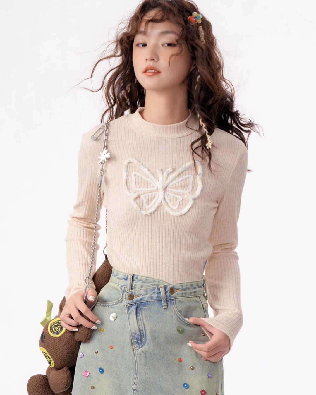 Butterfly Half Turtleneck Slim Knit ZZF0282