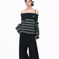 Off Shoulder Sweater Top / Wide Long Pants WEO0061