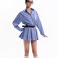 Plaid Pleated Shirt Dress TUW0006