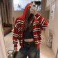 Striped Knit Hoodie WWP0004