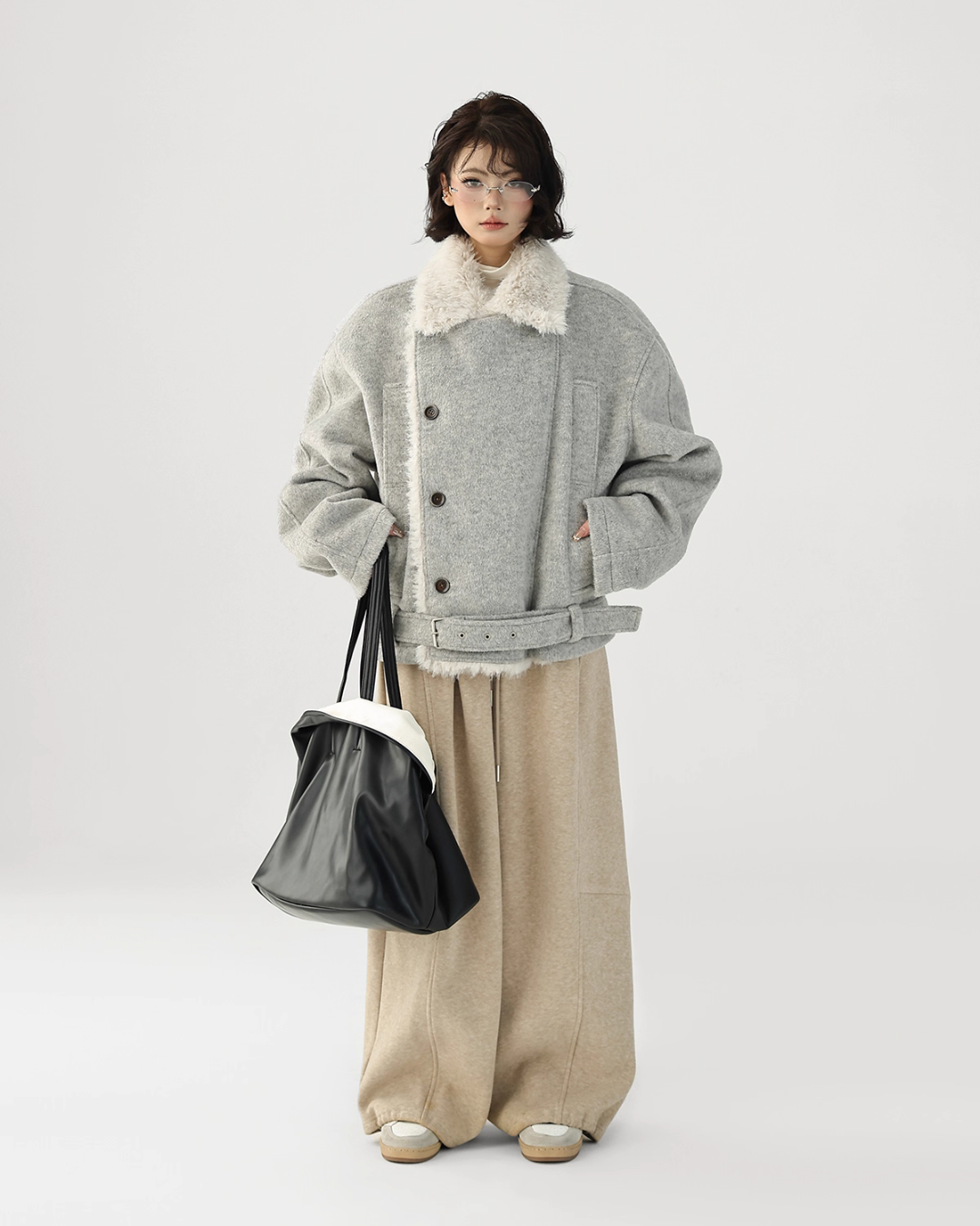 Fur Collar Trench Coat  ACS0346