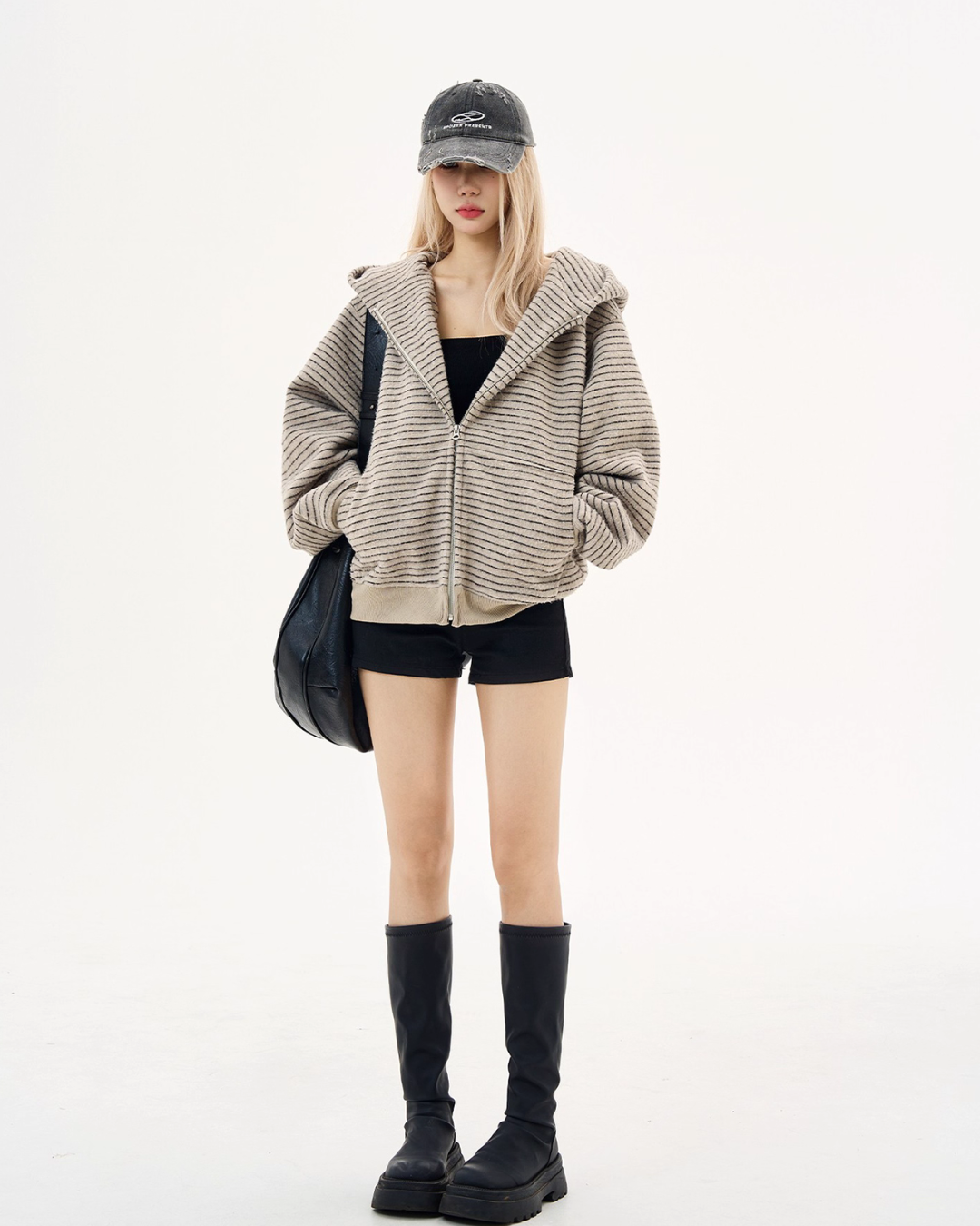 Thin Striped Zip-Up Hoodie MAD0005