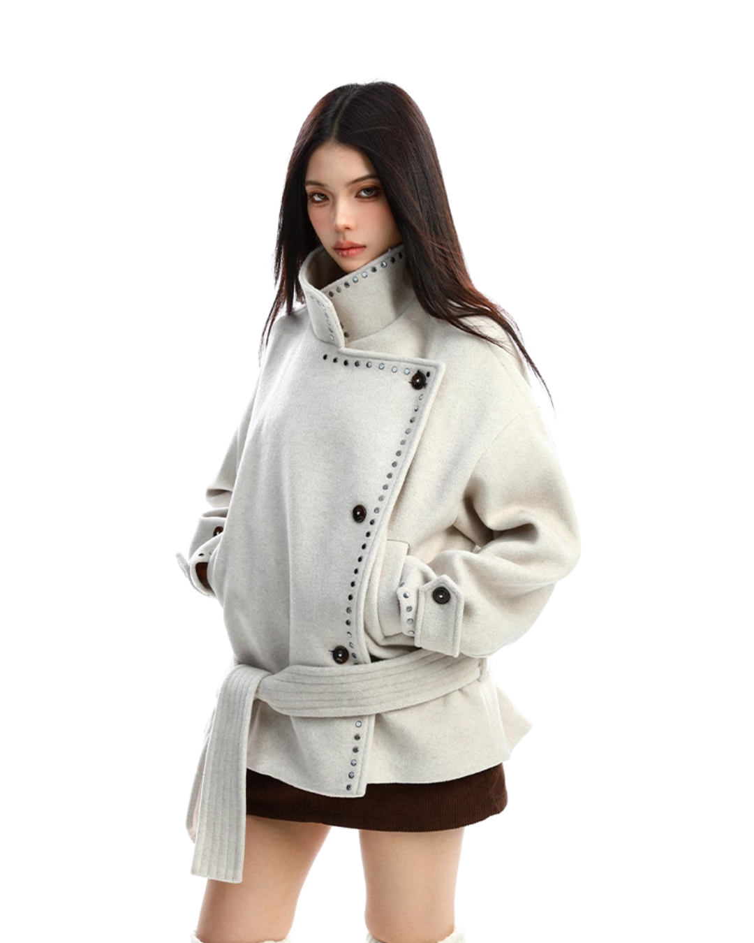 Stand Collar Mid-Length Coat BGS0035