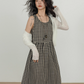 Round Neck Paid Dress VAS0082
