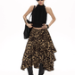 Leopard Asymmetrical Tiered Skirt ZRS0092