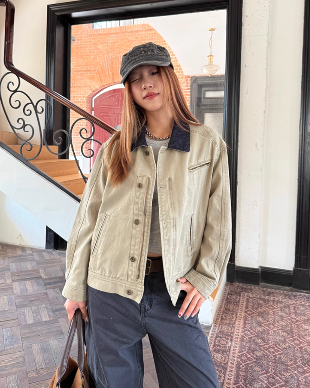 Denim Collar Work Jacket CYE0062