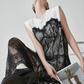 Lace Tulle Docking Sleeveless Dress FER0138