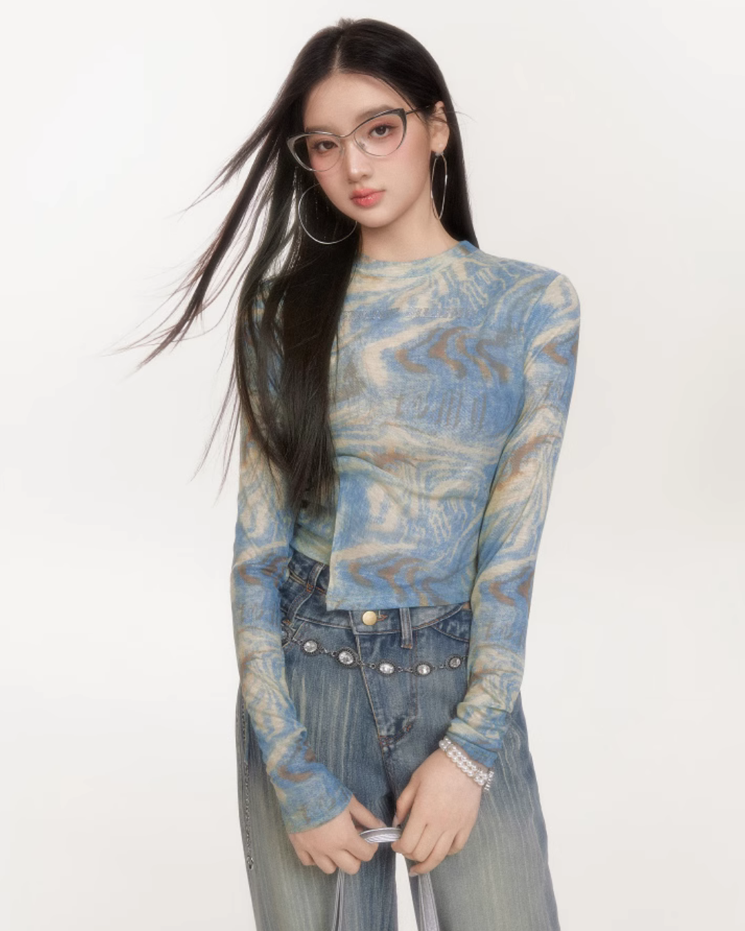 Spicy Tie-Dye Asymmetry Tops EPU0001