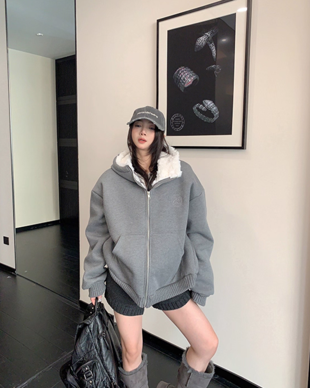 Fleece Lined Knit Hoodie YLS1007