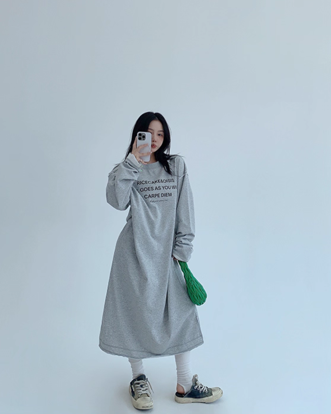 Logo Print Oversized Dress YLS0931