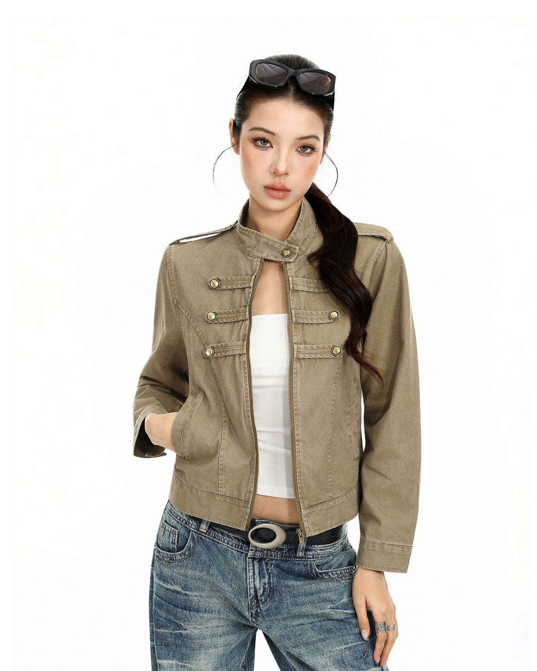 Stand Collar Biker Jacket BGS0058