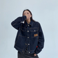 Dark Blue Stitch Denim Jacket YLS0901