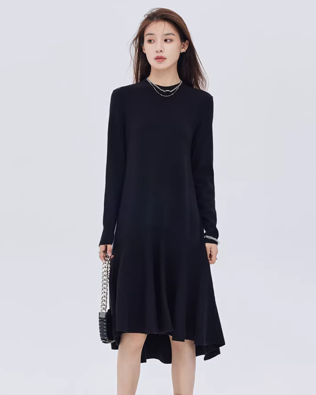 Flare Design Long-Sleeve Dress SHN0057