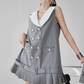 Double-Button Flare Mini Dress FER0093