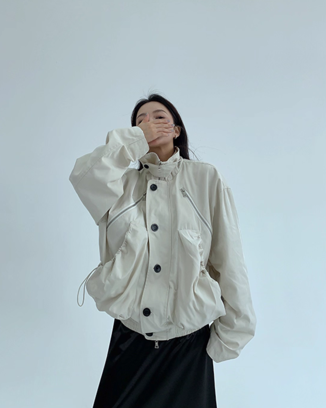 Stand Collar Balloon Sleeve Jacket YLS0921