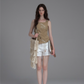 Back Open Floral Embroidery Top USY0002