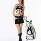 V-Neck Halter Neck Polo & Sports Mini Skirt VSE0063