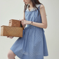 Blue Plaid Sleeveless Collar Dress AMU0031