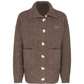 Stand Collar Knit Cardigan/Wide Denim Pants ELS0015