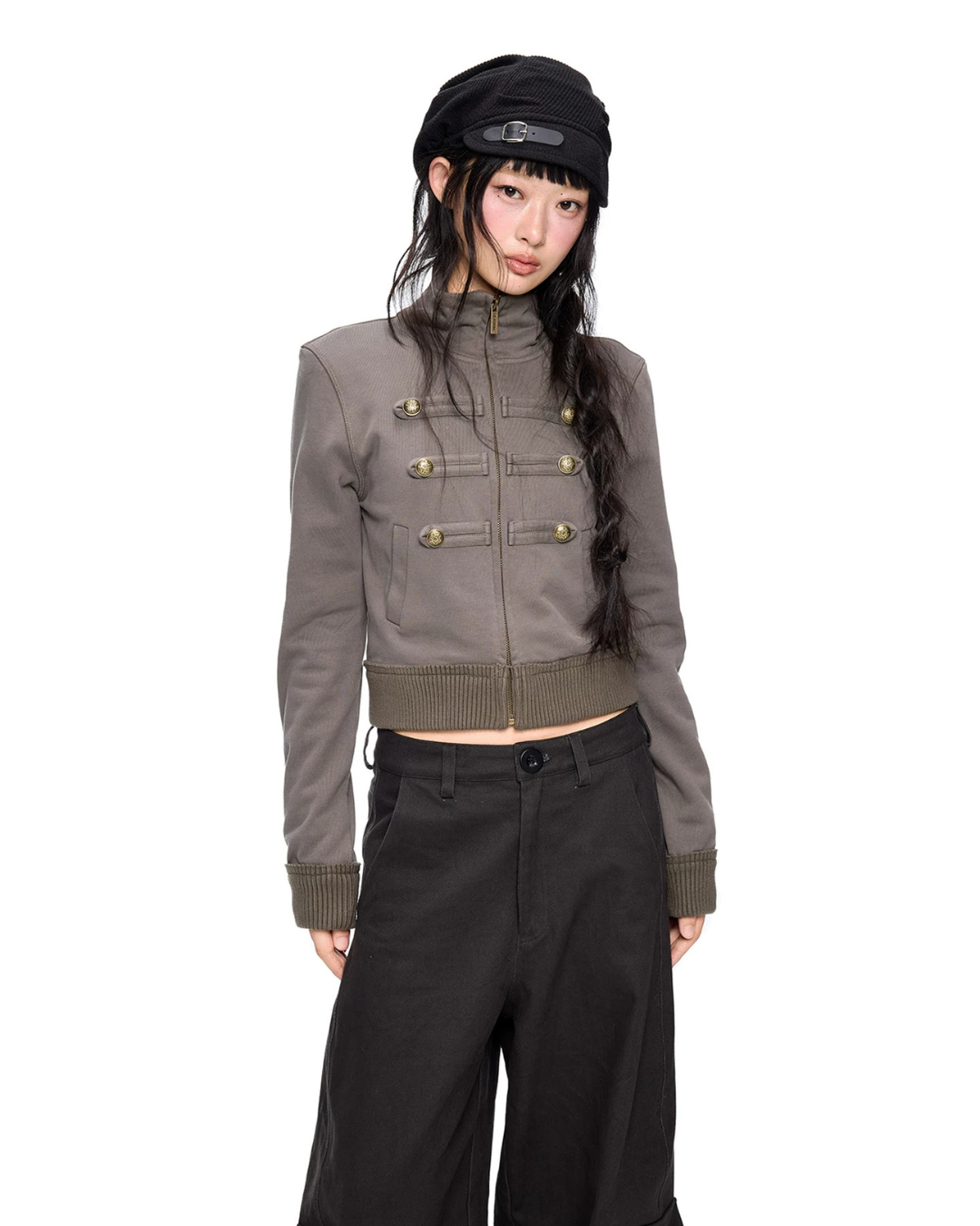 Napoleon Double-Breasted Stand Collar Jacket EZK0106