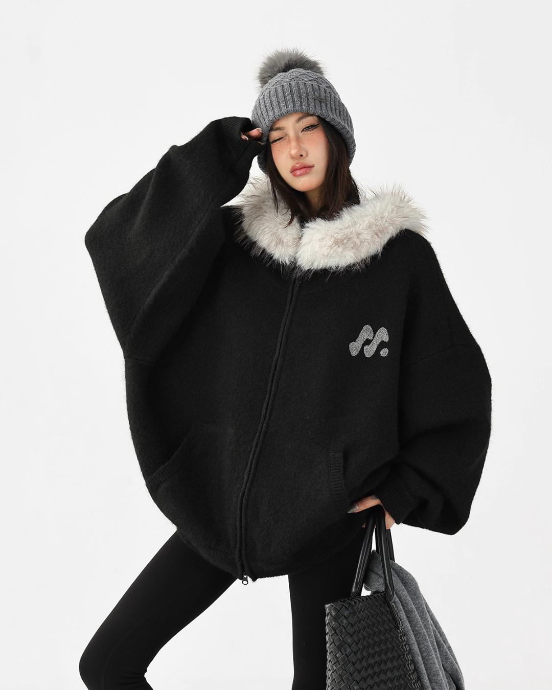 Fur Hood Knit Hoodie ACS0344