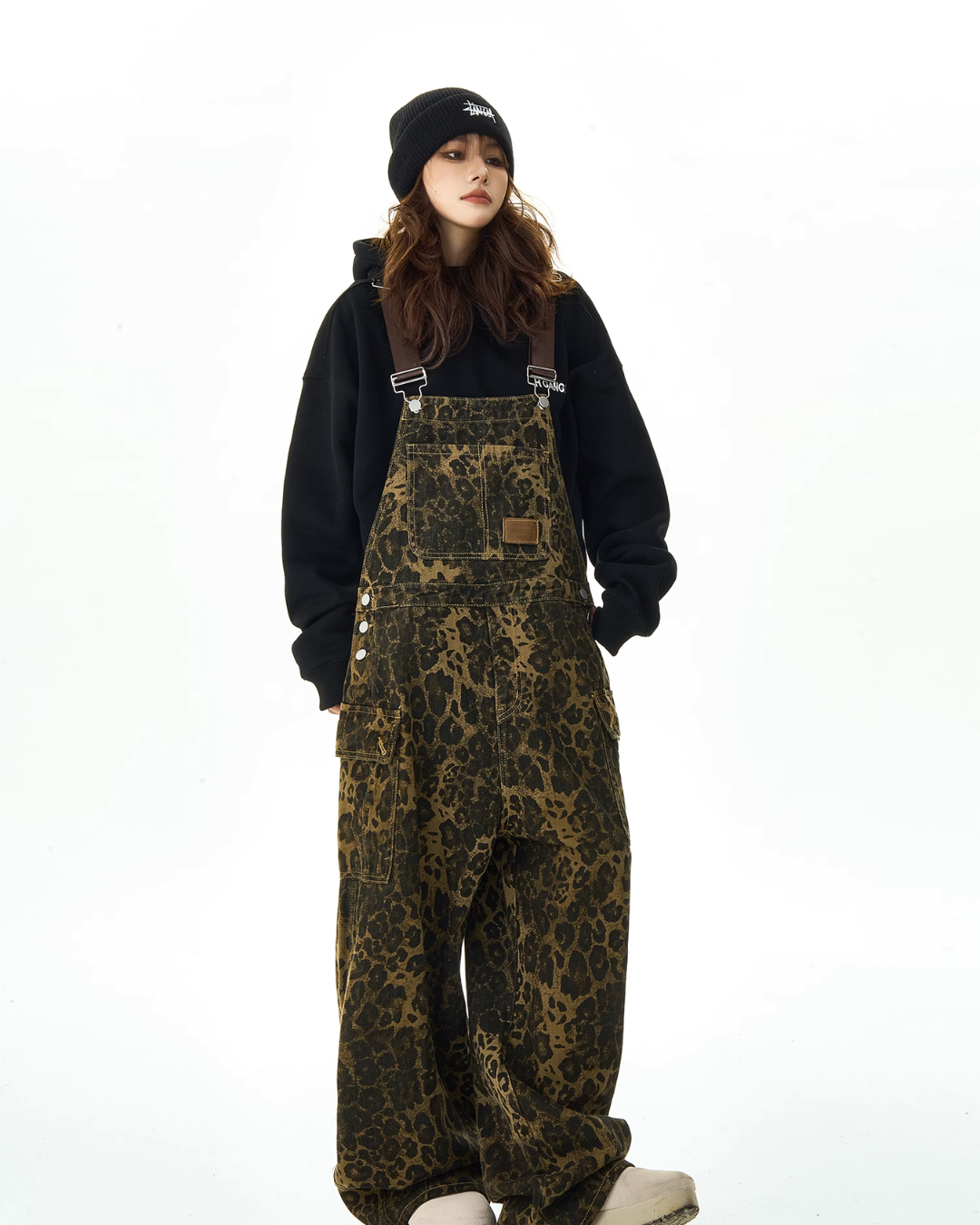 Retro Leopard Loose Overalls HGX0006