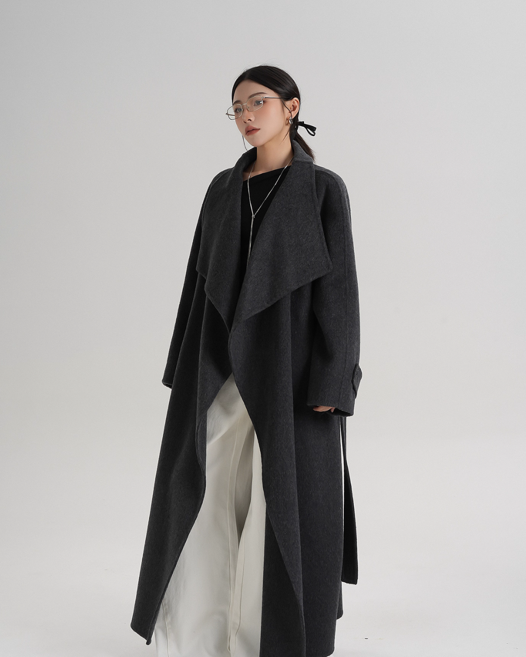 Tie Waist Wool Coat SRS0362