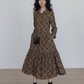Retro Paid Flare Long Dress VAS0160