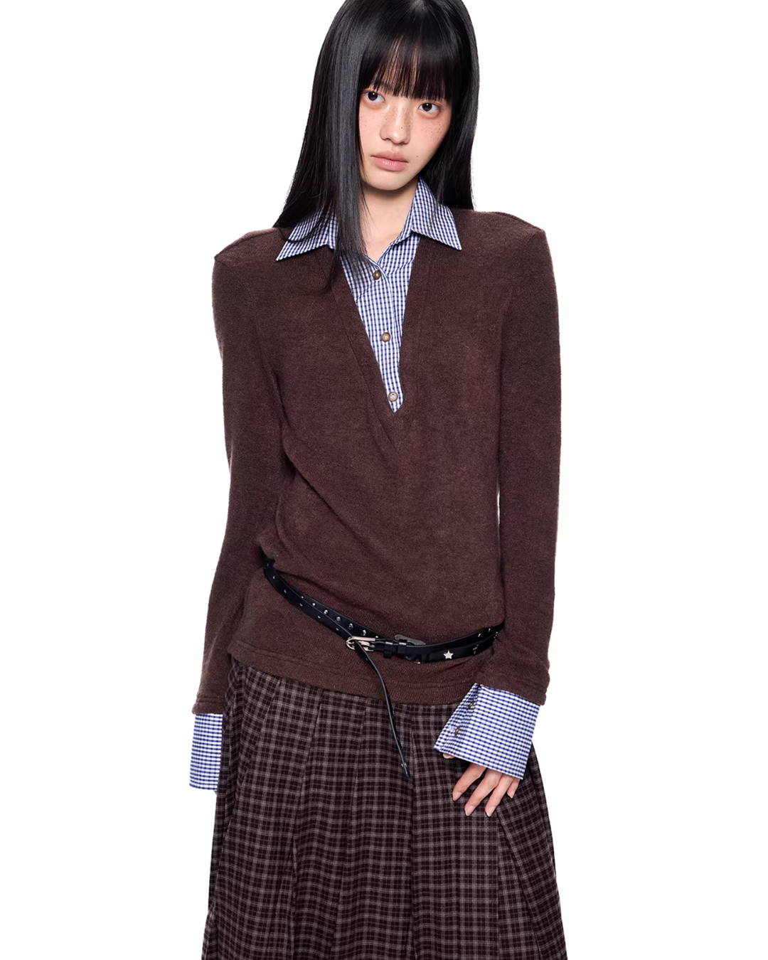 Shirt Docking Knit Top EZK0086