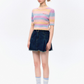 Contrast Color Short Knit WBL0003