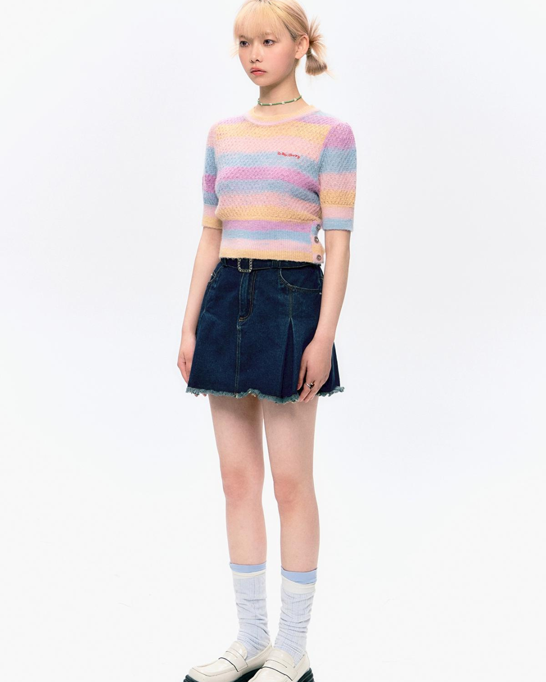 Contrast Color Short Knit WBL0003