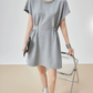 Waist Gather Sweatshirt Mini Dress FER0275