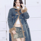 Inner Fur Denim Long Coat PUC0004