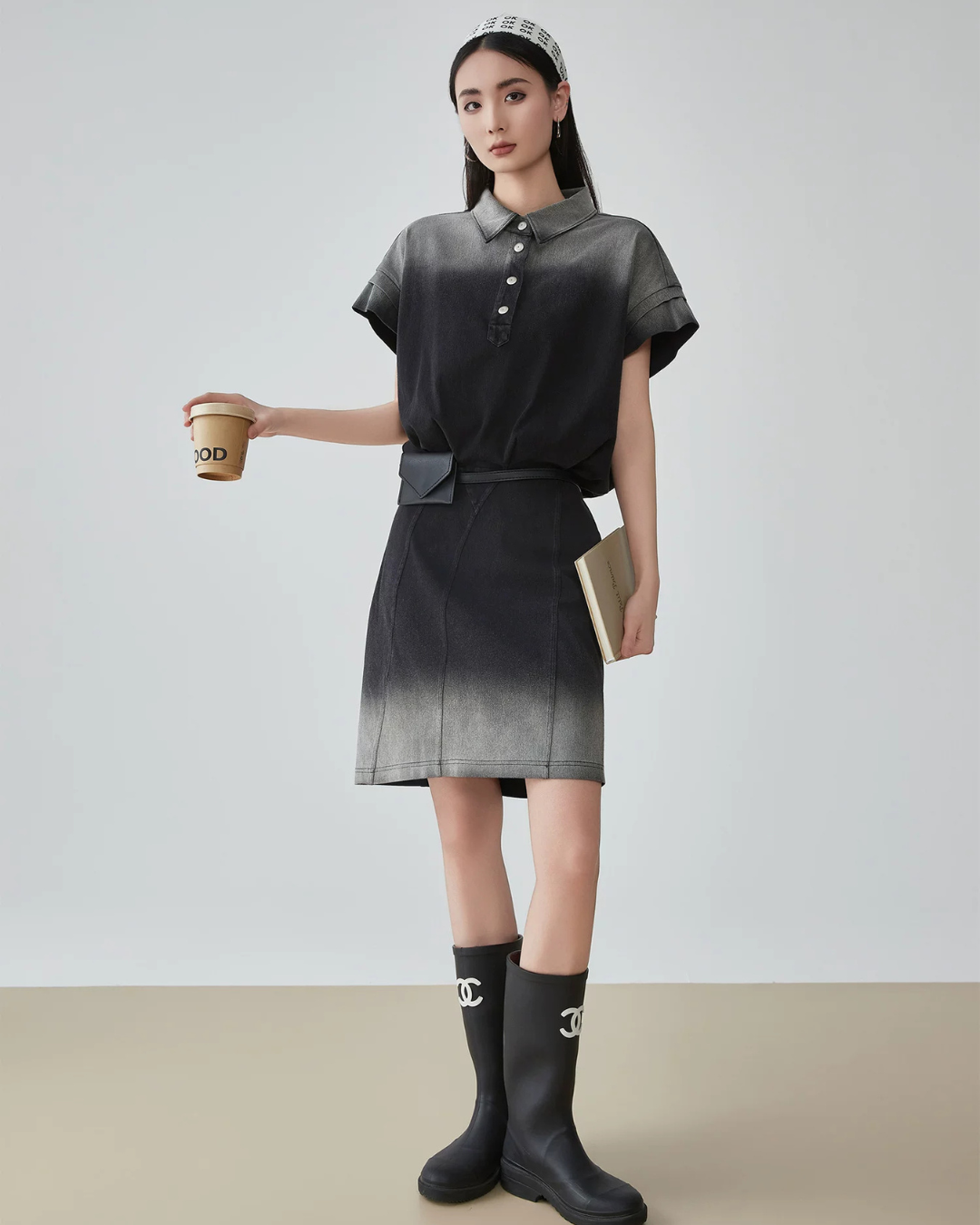 Gradient Polo Shirt Dress FER0156