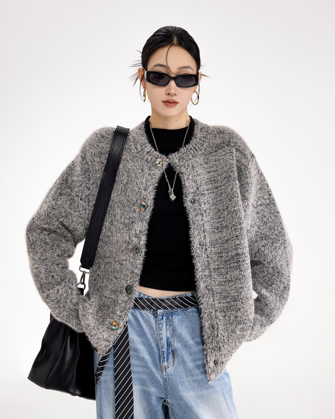 Round Neck Knit Cardigan ICM0101