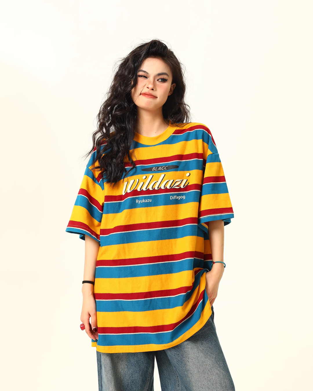 Rainbow Stripe Short Sleeve T-Shirt WDZ0012