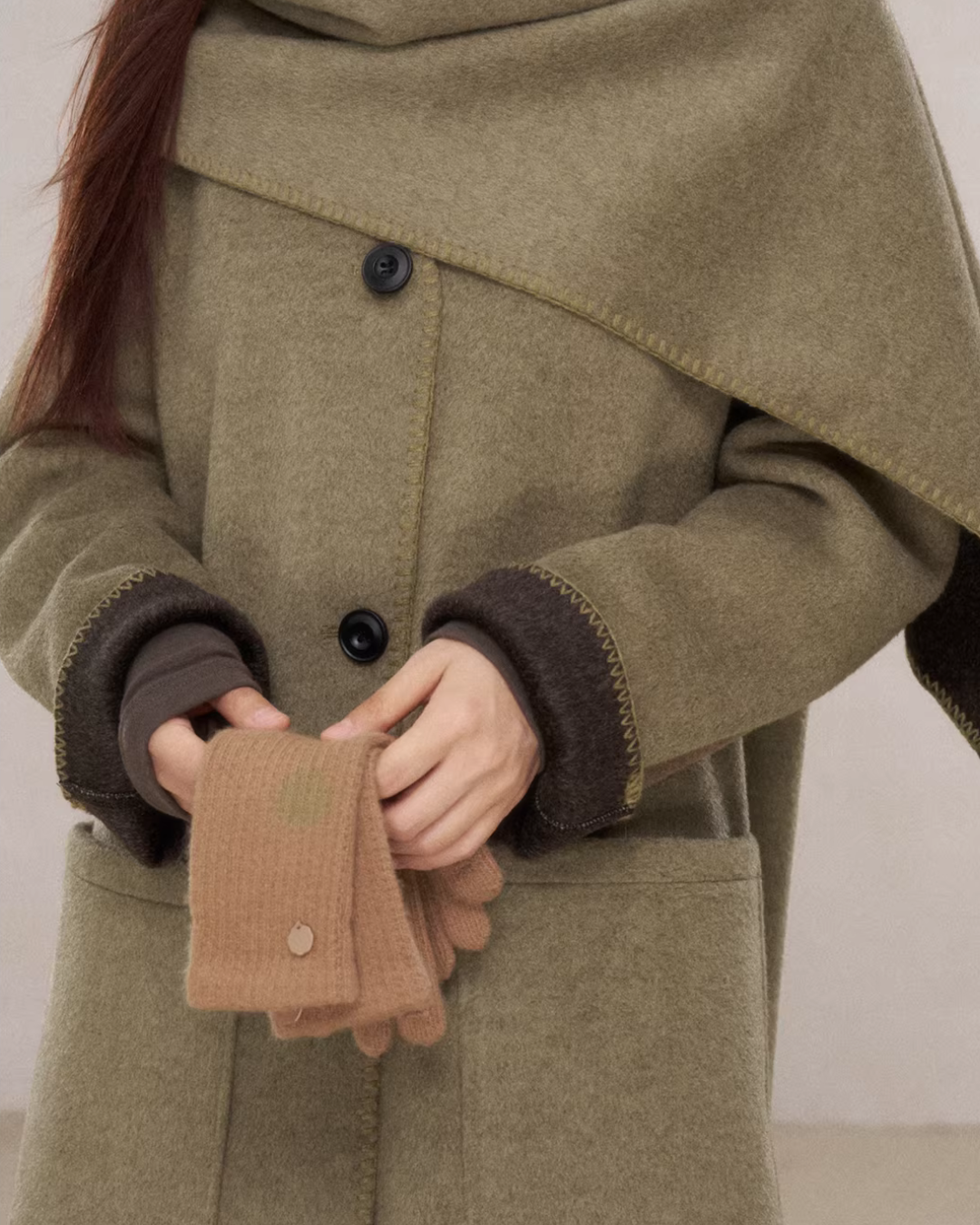 Scarf Collar Wool Coat WDB0004