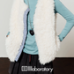 Fluffy Fur Vest / Pleated Skirt LLA0577