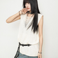 Sheer Crewneck Sleeveless Knit ZRS0071