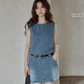 Sleeveless Denim Mini Dress SMS0016