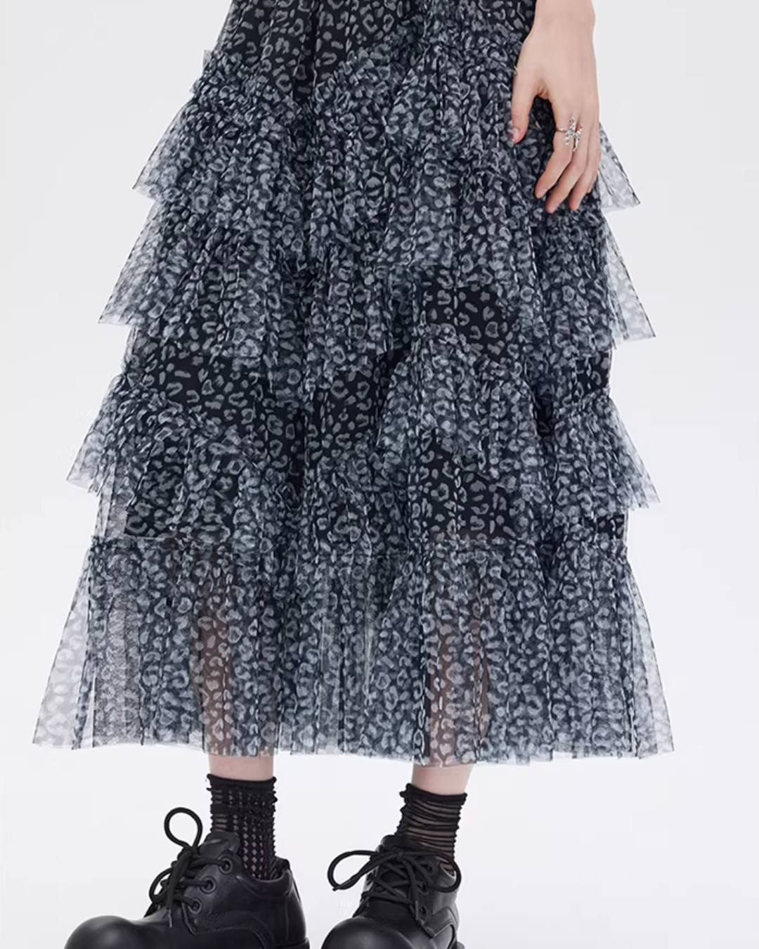 Mesh Cake Long Skirt SHN0036
