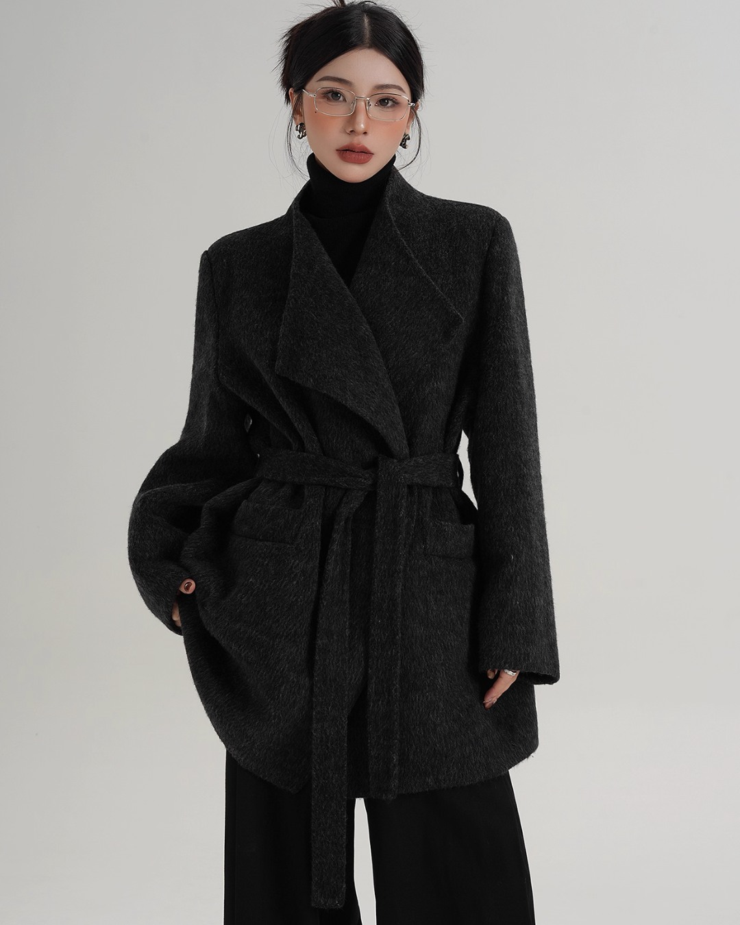 Waist Belt Wool Coat SRS0389